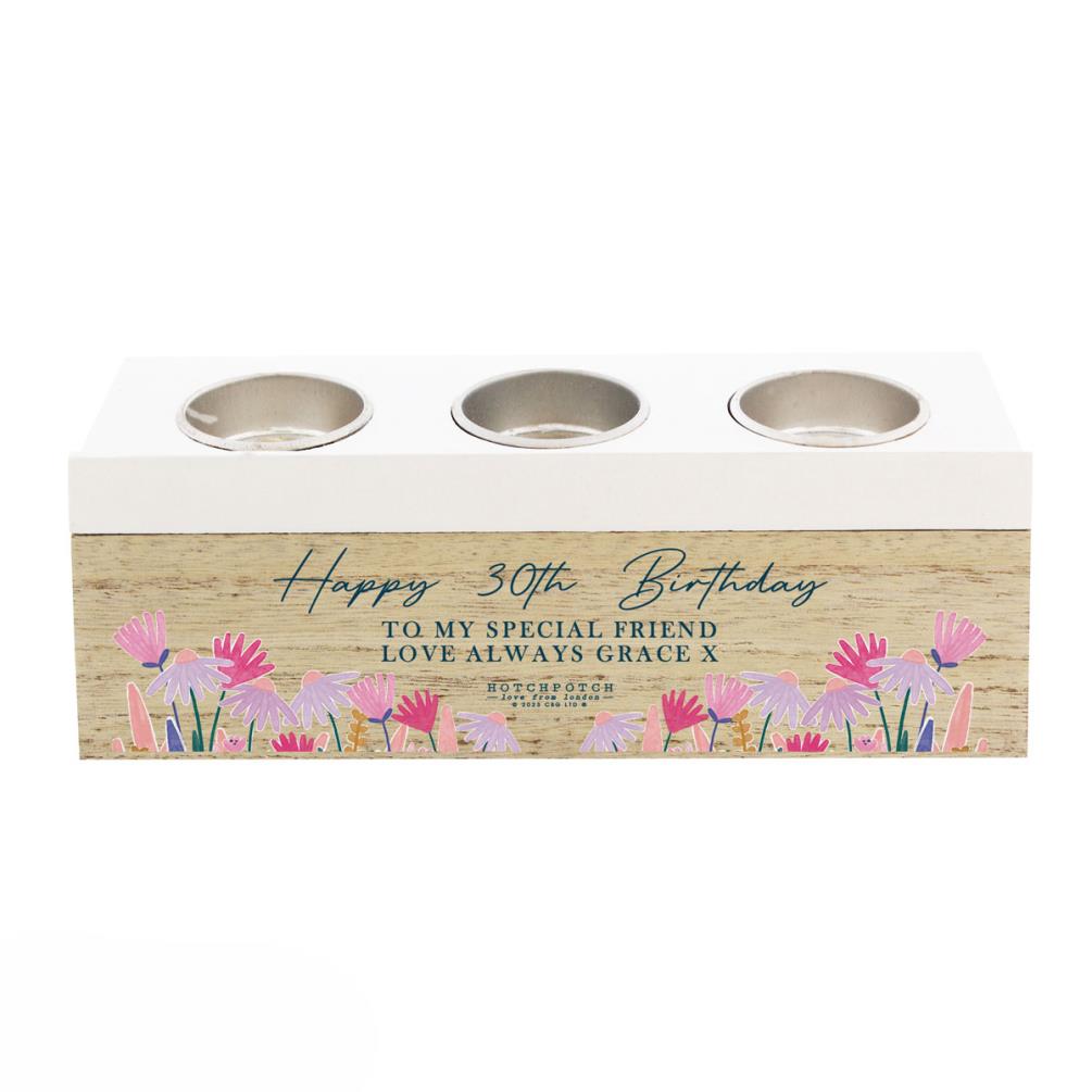 Personalised Hotchpotch Wild Flower Triple Tea Light Box £15.29